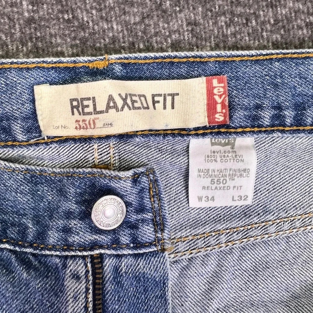 Levis 550 Jeans Mens 32x31 Blue Denim Relaxed Tapered Casual High Rise Retro Y2K